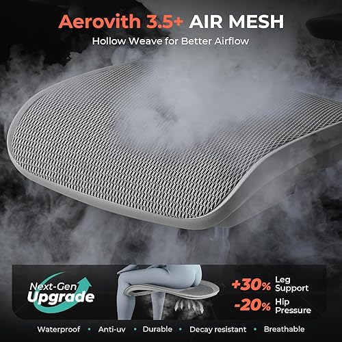 Miniatura 6 de CAPOT Silla de Oficina Ergonómica de Malla, Silla de Escritorio de Respaldo Alto con Soporte Lumbar Ajustable 400lbs, Brazos Abatibles 4D, 3