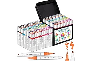 RESTLY 120 Premium Dual Tip Alcohol Brush Markers for Drawing