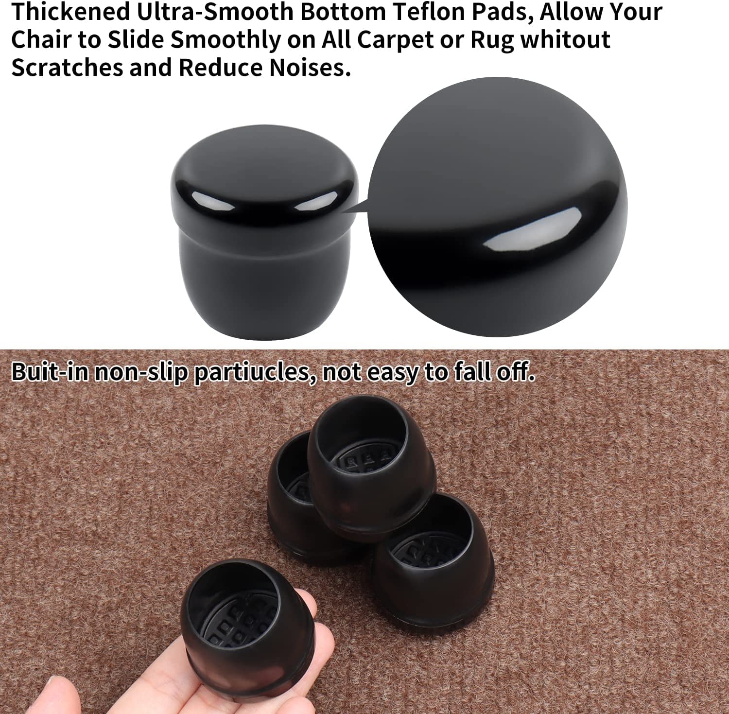 Uxcell 32pcs Chair Leg Caps - 16mm Rubber Tips To Protect Floors