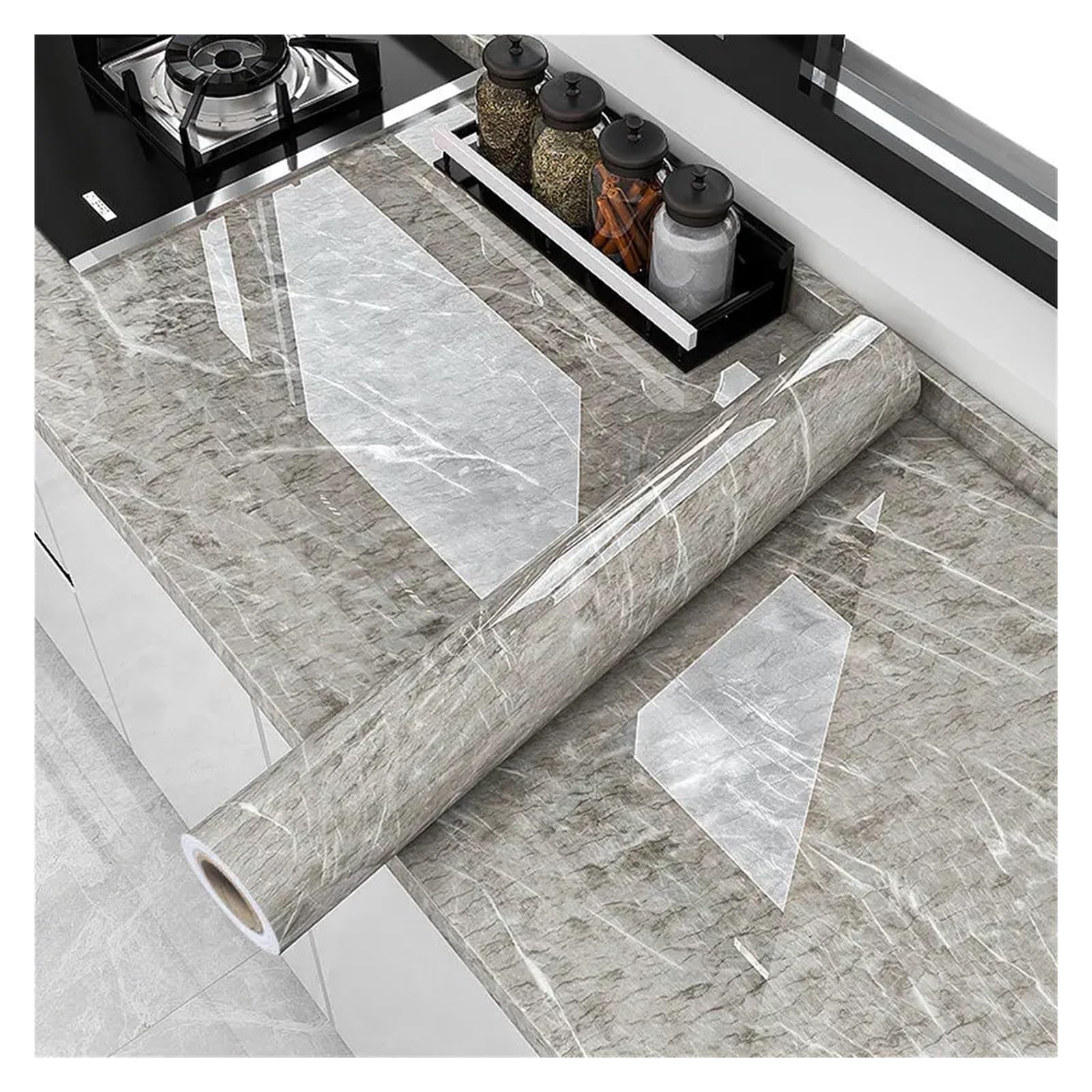 Ayztantine Self-Adhesive Wallpaper 80CM X 10M Marble Wallpaper for Kitchen Self Adhesive Oil Proof Waterproof Thermostability Wall(Color 220,10M X 60CM)