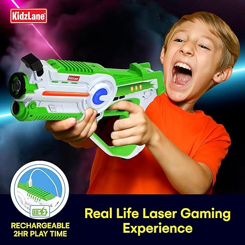 Miniatura 2 de Kidzlane -  Etiqueta láser (paquete de 4)  Etiqueta láser recargable infrarroja a partir de 8 años  Juego de pistolas láser de juguete para batalla