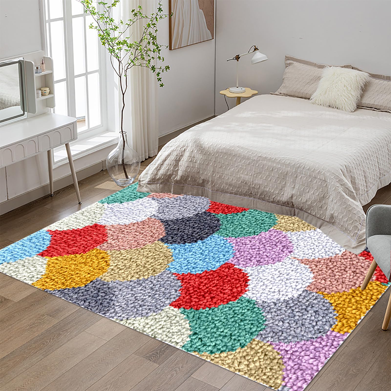 Tehocwiz Large Latch Hook Kits for Adults, Rug Making Kit For Adults Beginners, Pre-Printed Pattern Rug Making Kit, Tapestry Kits Rug for Beginners, Latch Hook Rug Kits Embroidery Carpet 38x52 cm