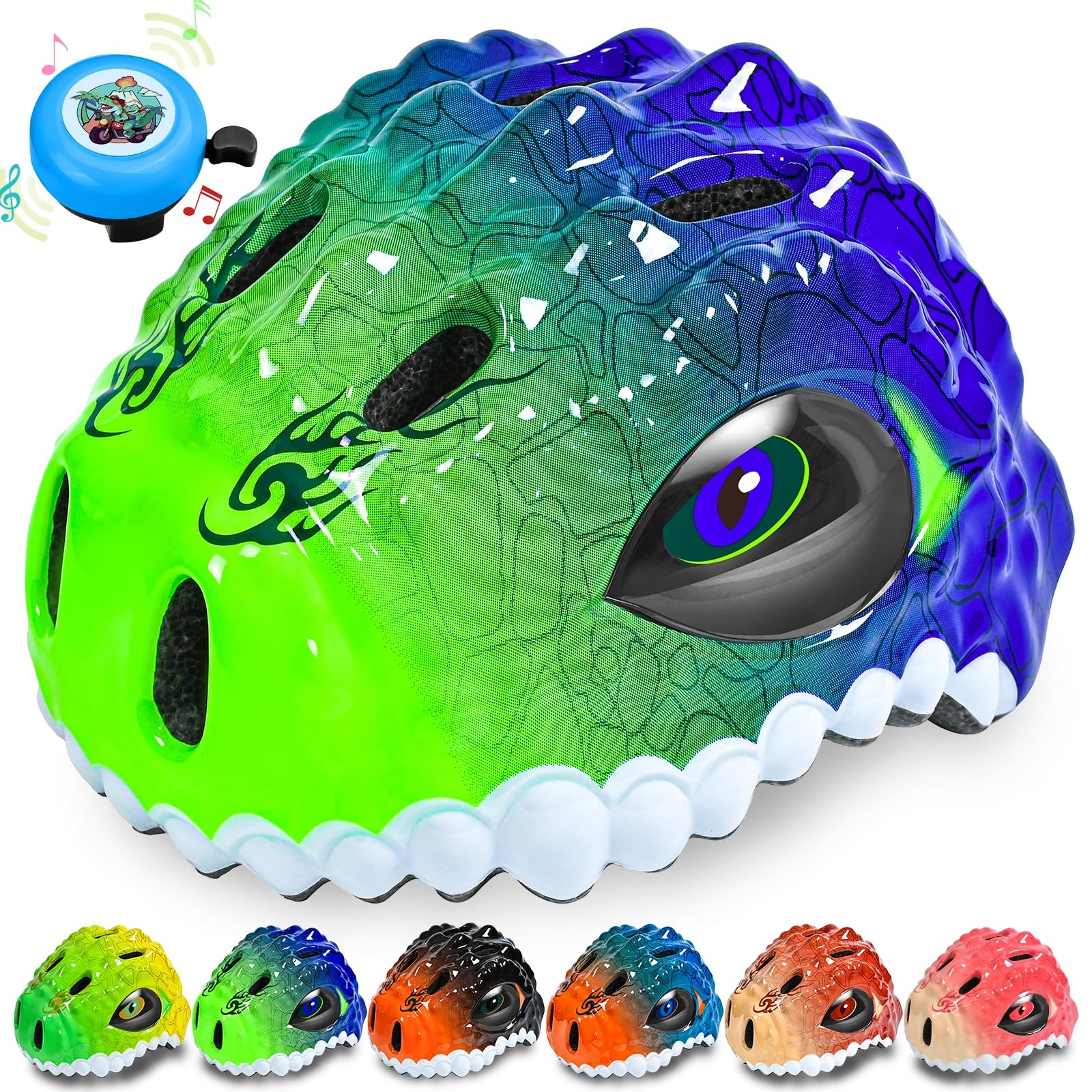 DOJASOHILMI Toddler/Kids Bike Helmet for Boys Girls Adjustable Kids Helmet 3D Lightweight Ventilation and Multi-Sports Scooter Cycling Roller Balance Bike