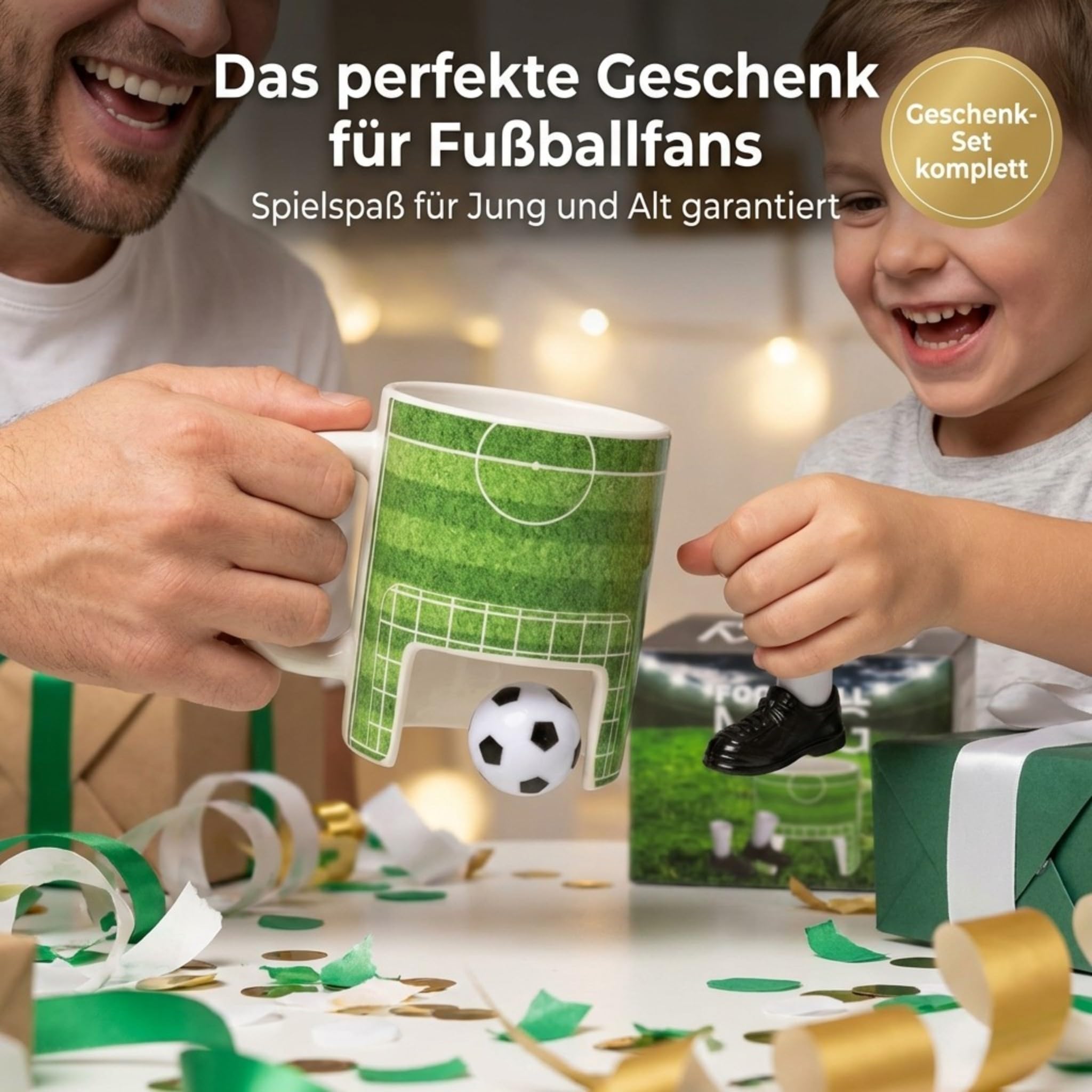 Set regalo tazza da calcio con mini gioco e scarpe da calcio per le dita