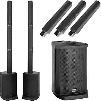 McGrey E-208LA Active Line Array Column System Stereo Set - Line Spotlight PA in Set of 2 - 100 Watt (RMS) Each - 8 Inch Subw