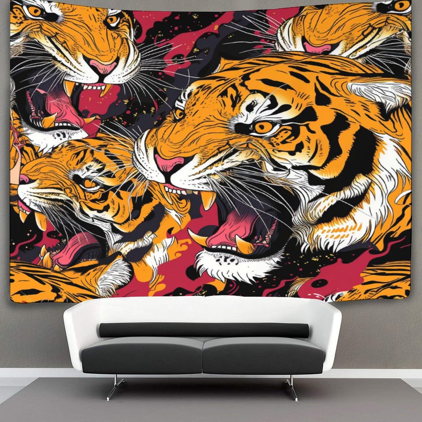 kaiyun Tiger Tapestry Wall Hanging,Animal for Bedroom Decor Birthday Party Celebration Or Garden Backdrop 100cmx150cm
