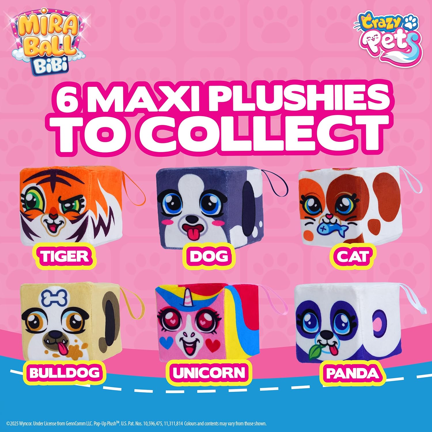 MiraBall Bibi Crazy Pets, Surprise Egg Capsules with Memory Foam Expandable Plush Toys – 3.7" (9.5cm) Soft Collectibles with Surprises Each – Fun Gift for Kids, Parties & Holidays (Pack of 3)