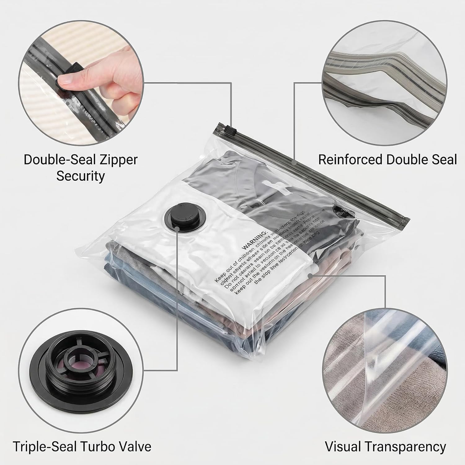 Vacuum Bags for Travel with Rechargeable Electric Pump, 16 Pack Vacuum Travel Bags for Luggage and Suitcase, Compression Packing Bags 80% Space Saver for Clothes Clothing Blankets, Pillows, Quilt