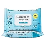 The Honest Company Fragrance Free Sanitizing Alcohol Wipes | Antibacterial + Safe for Hands | Kills 99% of Germs, Made With Aloe | 100 Count (2 Packs of 50)