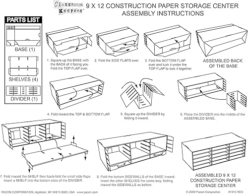 Miniatura 5 de Classroom Keepers - Almacenamiento de papel de construcción de 9 x 12 pulgadas, 15 ranuras, blanco, 9-3/8 pulgadas de alto x 29-1/4 pulgadas