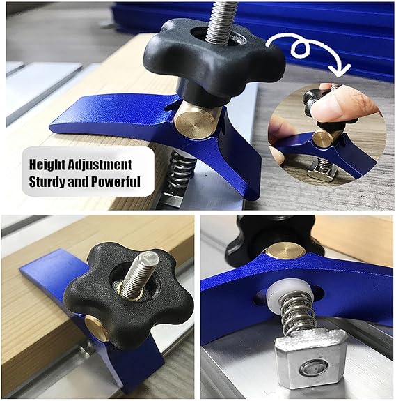 Hold Down Clamp, Universal T Slot Accessory, Precision Work Holding, Handed, Miter Gauge Assembly Parts, Shop Bench Drill Press, Ideal for Handling Fixture Device