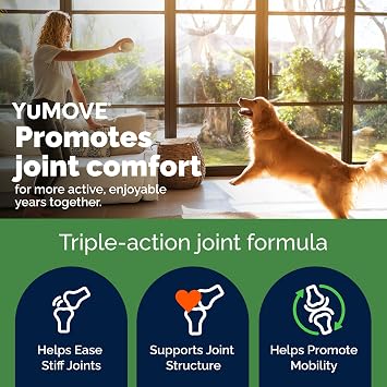 YuMOVE Adult Dog Hip & Joint Soft Chews, ActivEase Green Lipped Mussel, Glucosamine for Dogs, Hyaluronic Acid & Omega 3 - Barbecue Flavor (300ct Chews, Regular Strength)