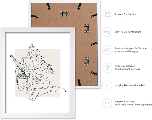 Miniatura 317 de Poster Master Póster de peonías – Estampado de flores retro – Ilustración floral – Ilustración en blanco y negro – Diseño de línea y abstracto –