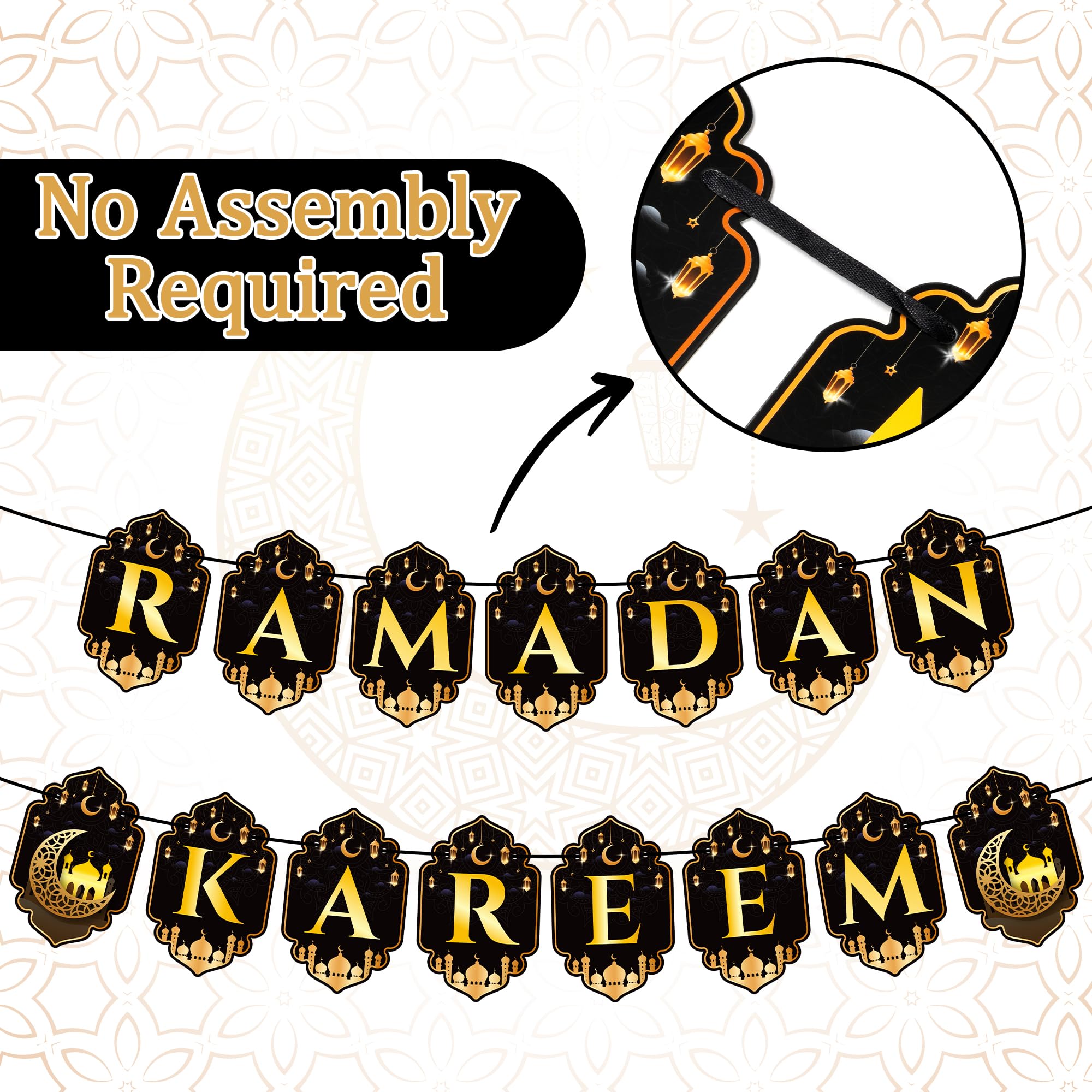 WATINC Ramadan Mubarak Party Decorations - Image 3
