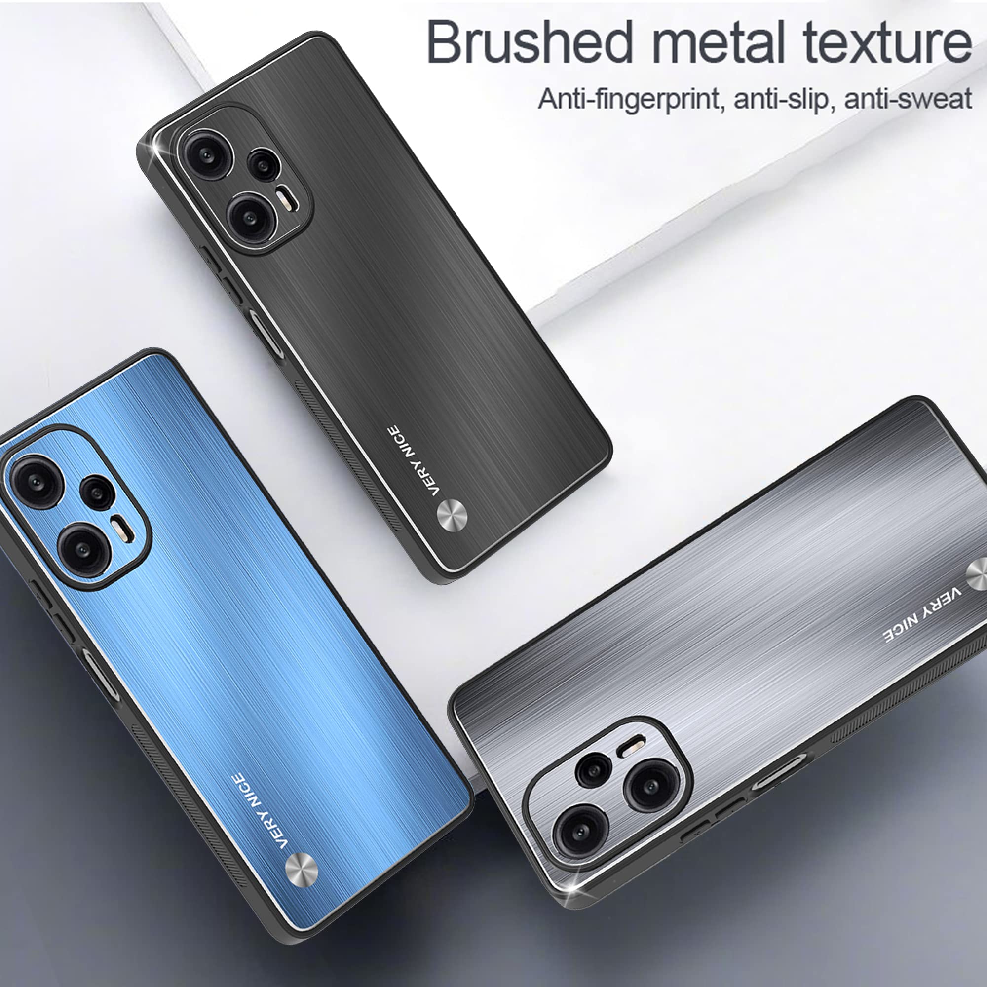 ESTH® Custodia per Xiaomi Poco F5 5G Cover in Alluminio & Silicone [Design Meccanica Durevole] Protezione da Cadute e Urti, Cover per Xiaomi Poco F5 5G, Argento