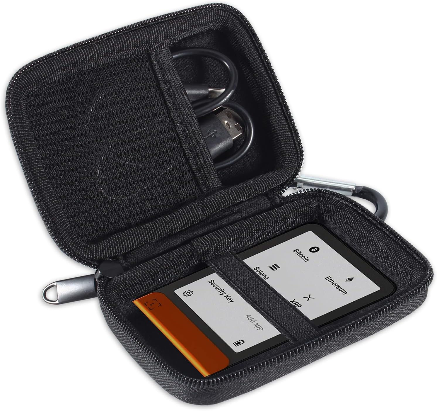 Hard Case for Ledger Flex/Ledger STAX Bitcoin Crypto Wallet | with Fixed Elastic Band and mesh Pocket