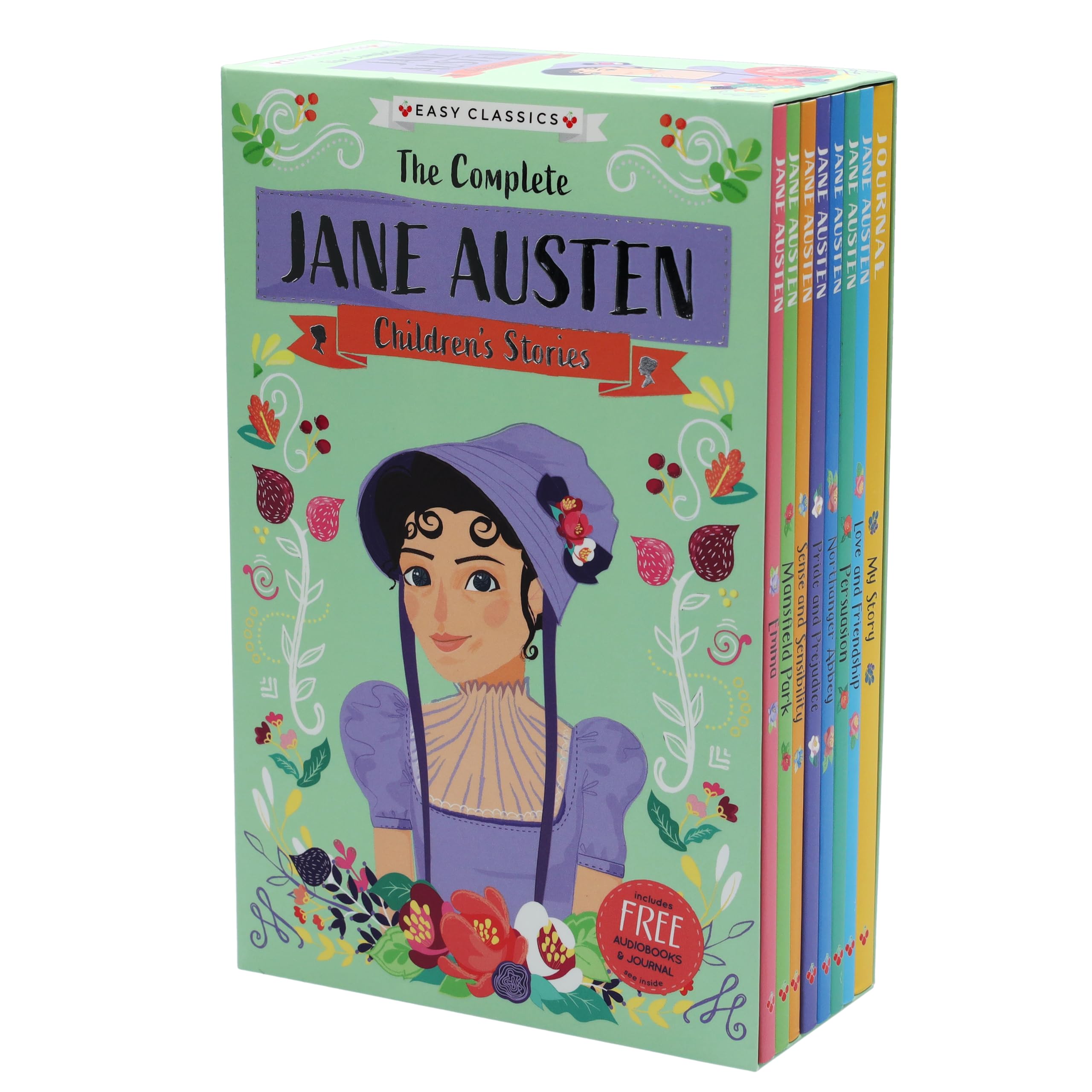 The Complete Jane Austen Children's Easy Classics Collection – 8 Books Including Pride and Prejudice, Emma, Sense and Sensibility, Persuasion, and More for Kids Ages 7–9 | Box Set + Audiobooks | Includes My Story Journal for young writers