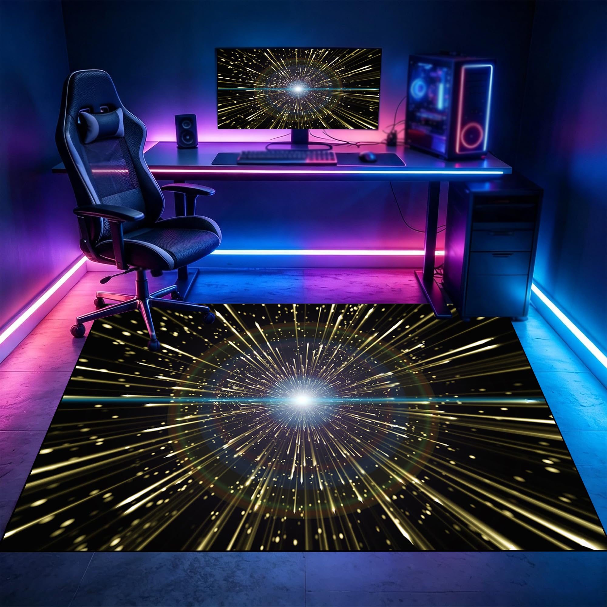 Gamingowa mata ochronna pod krzesło biurowe pod dywan, 70 x 100 cm