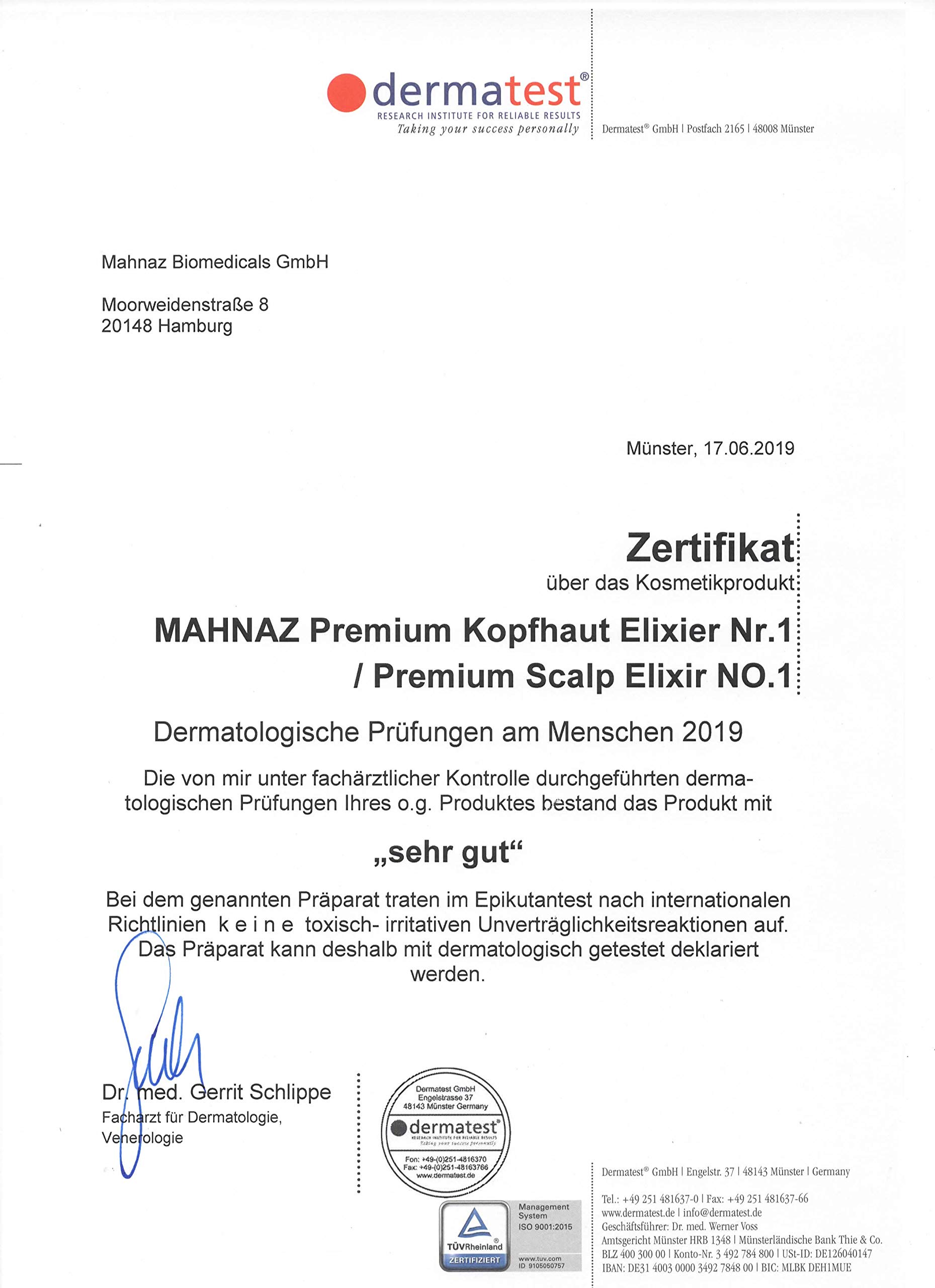 MAHNAZ® for Woman, Premium Kopfhaut Elixier Nr.1, Haarausfall* vorbeugen, Haarwachstum anregen, Veganes Haarserum, 2-Monats-Flasche, 100 ml