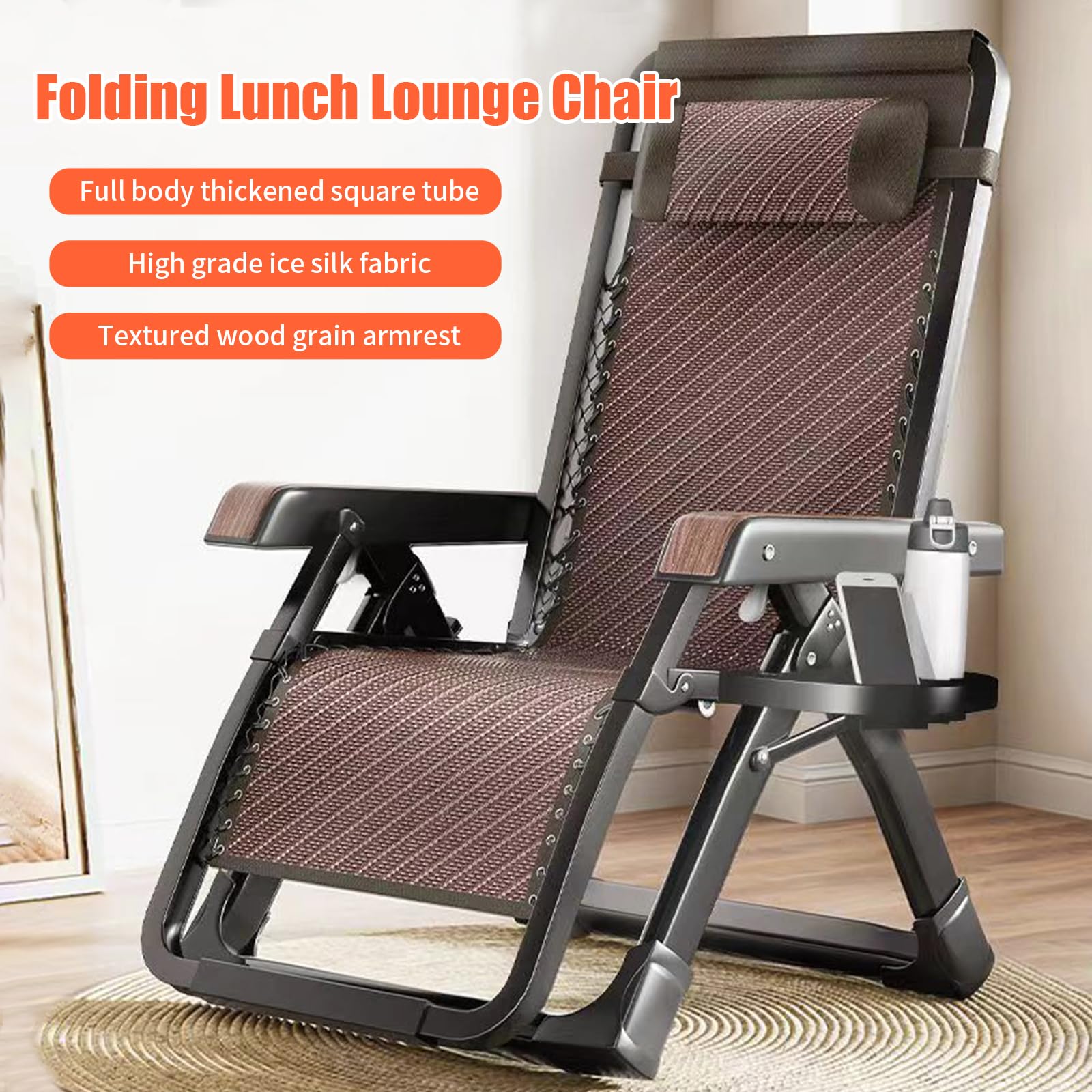 Silla plegable de gravedad cero para exteriores con reposacabezas ajustable, silla reclinable para jardín, piscina, patio, capacidad de 300 kg, ajustable de 0° a 76.7 °C