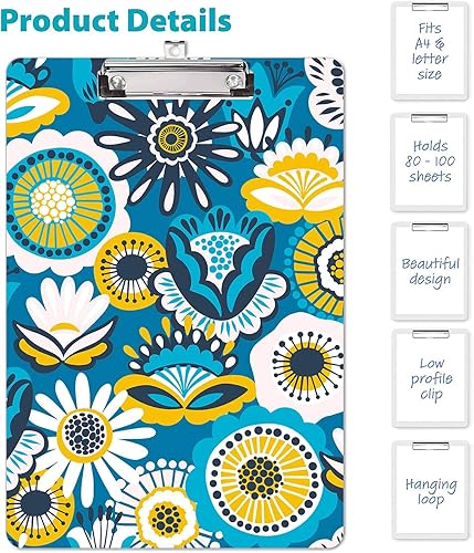 Miniatura 10 de Portapapeles de moda, portapapeles decorativos con bonito patrón, bloc de palabras de madera de diseño personalizado con clip de metal de perfil