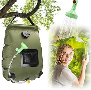 MZDMY Solar Shower Bag, 5 Gallons/20L Camping Shower Bag, Portable Shower Bag with Removable Hose and On-Off Switchable Sh...
