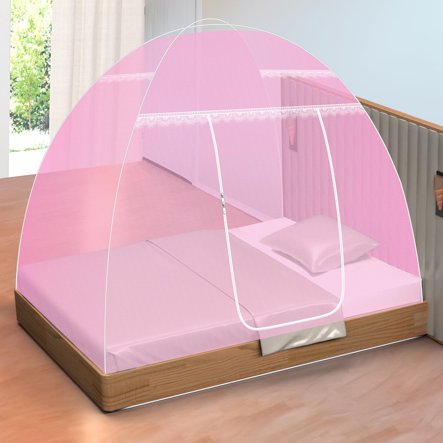 WNE Jaliwale Single Bed Mosquito Net Foldable, Lightweight Polyester 30GSM Strong Foldable Machardani (Pink Color, 3feet x 6feet) (B0CYWP6538) Amazon Price History, Amazon Price Tracker