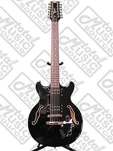 Dean Boca 12-String Semi-Hollowbody Electric Guitar, Classic Black