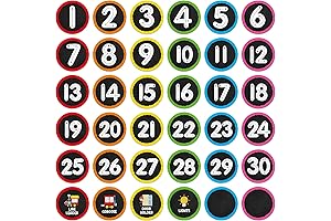 Classroom Line Up Spots Round Self-Adhesive Number Floor Decals - 36 Pack