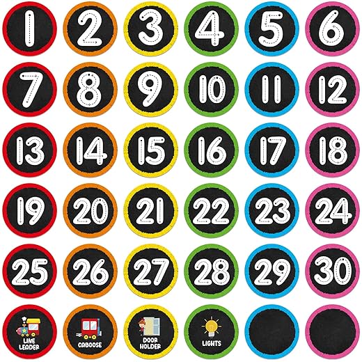 WhatSign Line up Spots for Classroom Floor Number Stickers for Classroom 36Pcs Line up Dots Line up Numbers Floor Numbers for Classroom Lining up Back to School Preschool Kindergarten Supplies