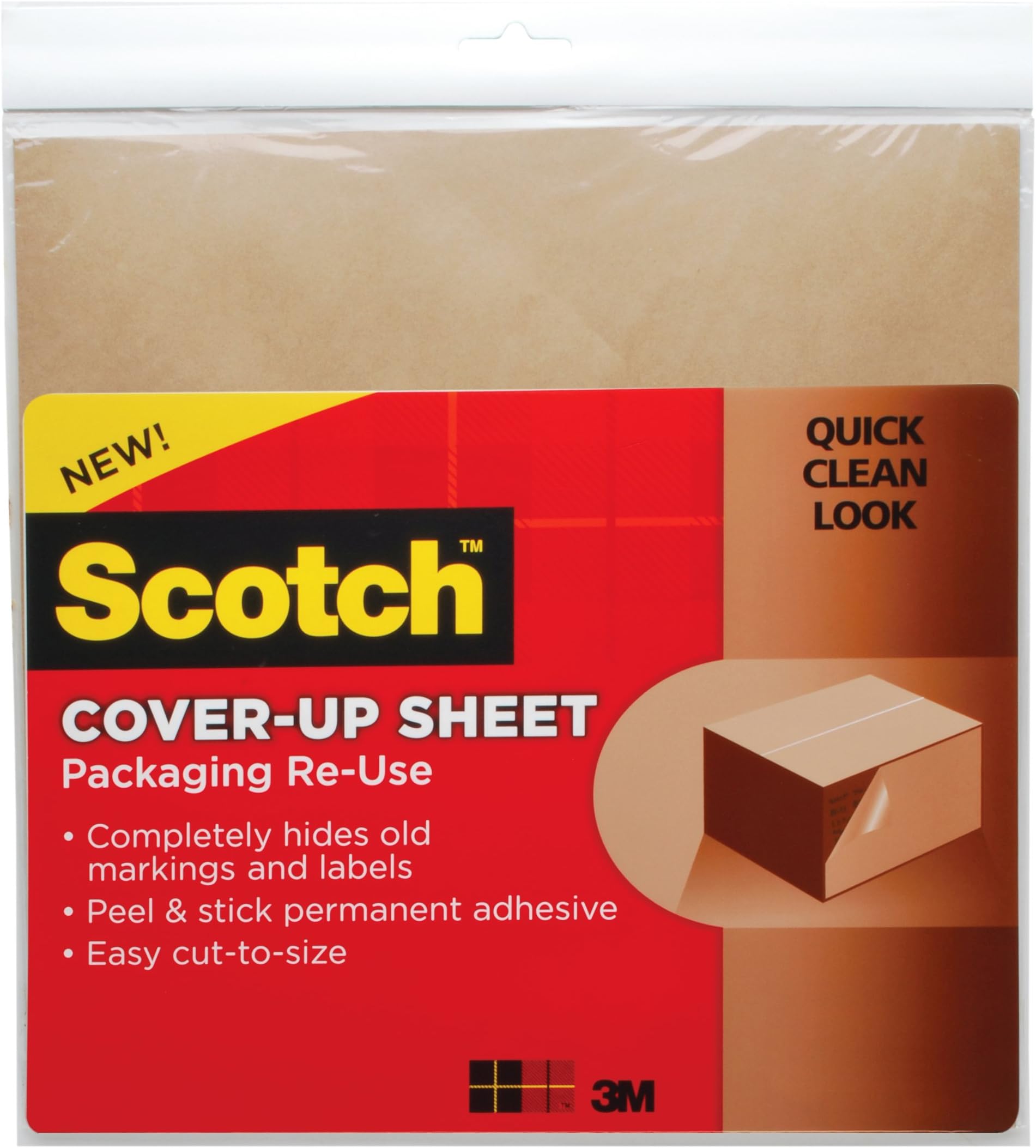 Scotch, Packaging Re-Use Cover-Up Sheets, 12 x 12-Inches, (RU-CUS6BR)