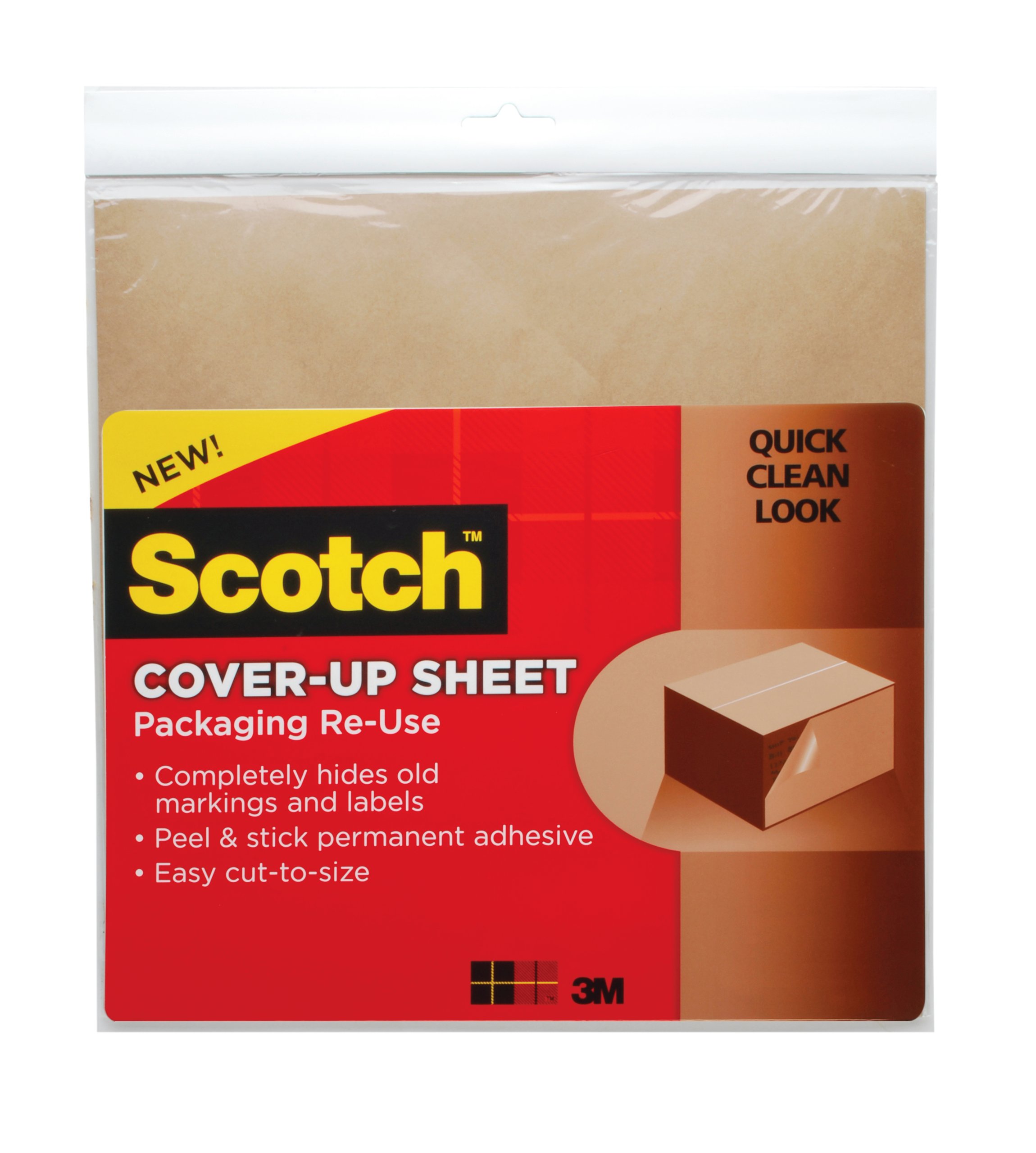 Scotch, Packaging Re-Use Cover-Up Sheets, 12 x 12-Inches, (RU-CUS6BR)