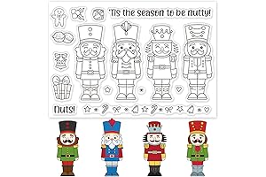 GLOBLELAND Nutcracker Silicone Clear Stamps Guards Transparent Stamps for Holiday Greeting Cards...