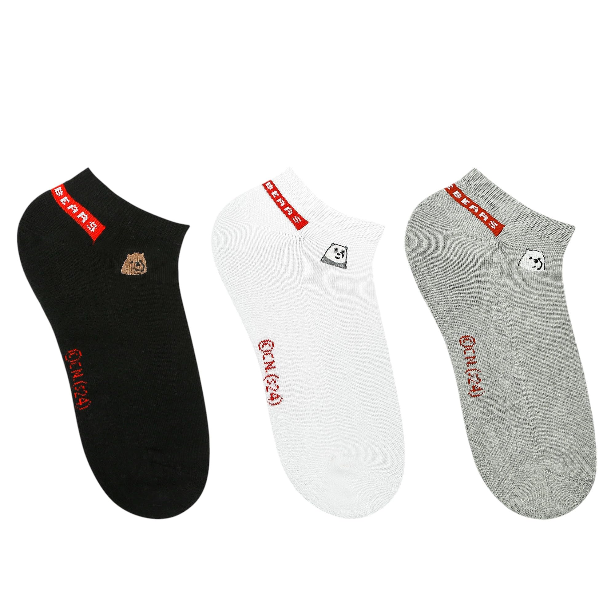 We Bare Bear Cartoon Network Low Cut Socks for Women Made with 100% Combed Cotton & Spandex (Pack Of 3)(Multicolour)-image-24