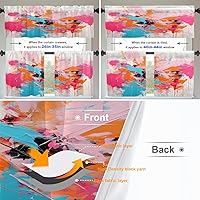 Vista 684 de Cenefas de cocina modernas con patrón de cobre marrón dorado para ventanas, cenefas opacas abstractas de marcas de arañazos y cortinas opacas