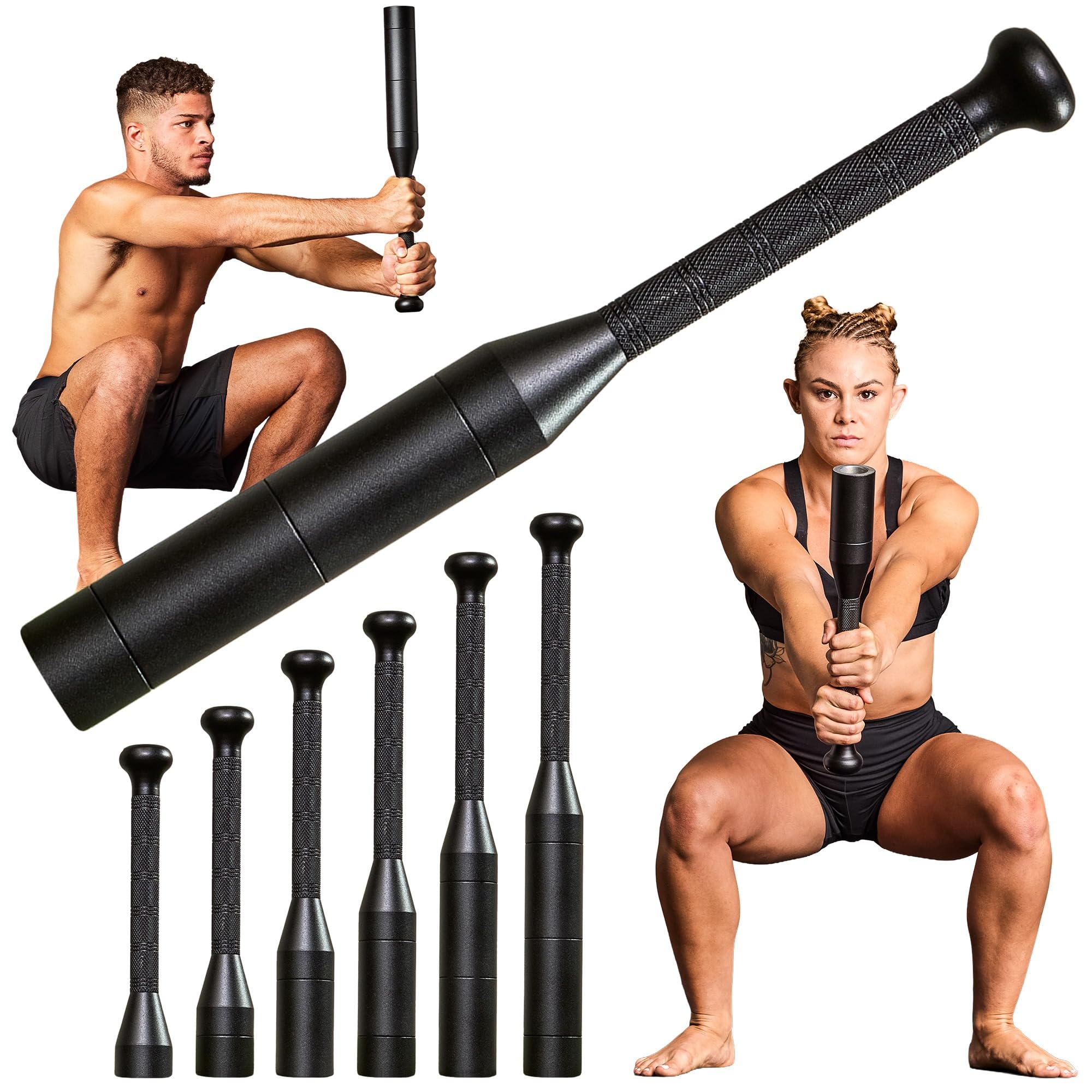 Steel Mace Bell Set for Strength Training – Mild Steel with Black Powder Coating – Full Body Workout, Grip & Forearm Strength, Shoulder Mobility – Home Gym Fitness Equipment