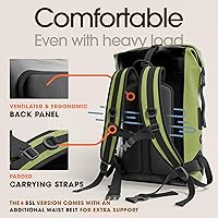 Vista 7 de Mochila impermeable Earth Pak - Mochila de senderismo resistente - Bolsa con cierre enrollable - Bolsa seca acolchada impermeable con carcasa