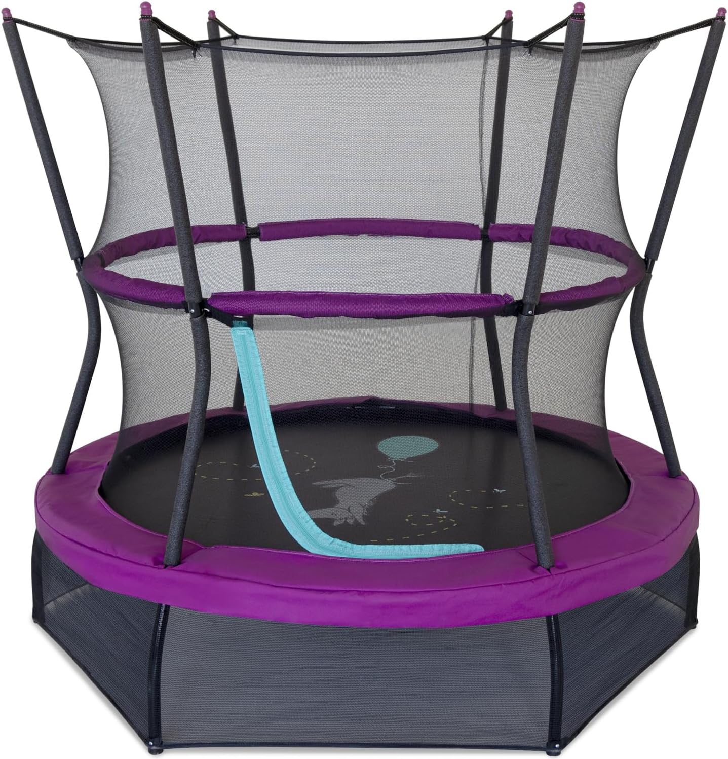 Skywalker Trampolines 60" No-Spring Design Mini Trampoline for Kids and Toddlers with Enclosure Net