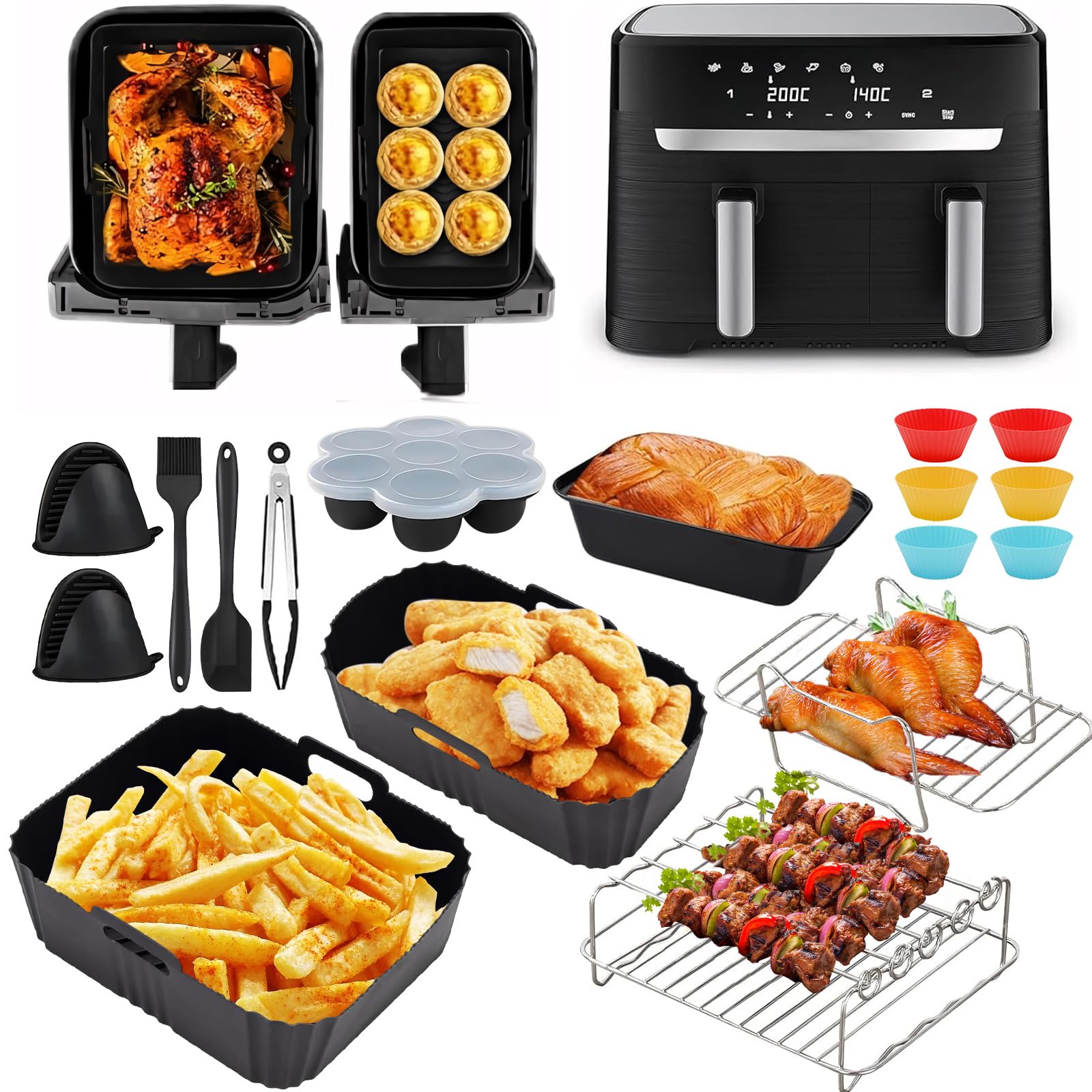 Accesorios Freidora Sin Aceite, Utensilios Para Freidora De Aire Moulinex Moldes Silicona Freidora De Aire Accessories Para Air Fryer Moulinex Accesorios Freidora Sin Aceite