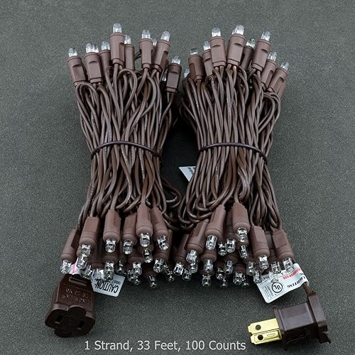 Miniatura 6 de YULETIME Luces LED de Navidad blancas frías de 0.197 in, 33 pies, 100 unidades de espacio de 4 pulgadas, de una sola pieza, de gran angular