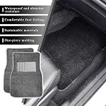 4PCS Car Floor Mats, Anti-Slip Waterproof Car Carpets with Safety Heel Pad, Heavy Duty Floor Mat for All Weather Protection, Universal Trim to Fit for Sedans Trucks SUVs (Gray)