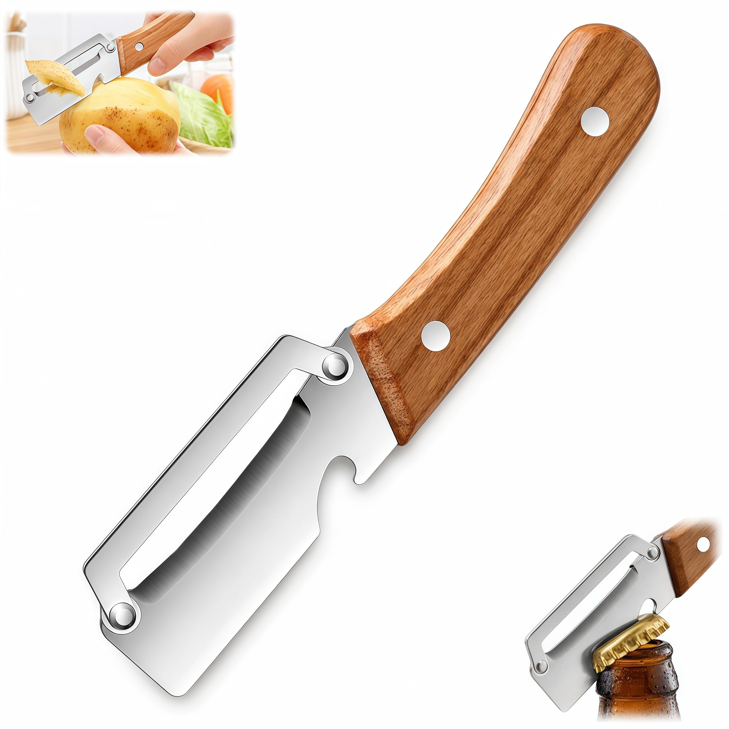 Amazon | 【多機能3in1ピーラー】野菜ピーラー 皮むき器 栓抜き 千切り