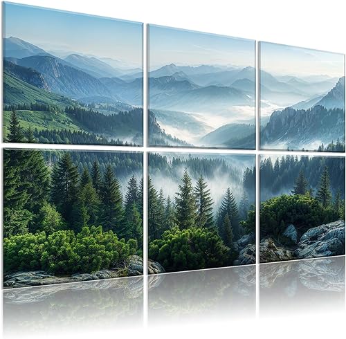 Paquete de 6 paneles acústicos artísticos de espuma de pared insonorizados, paneles absorbentes de sonido de 72 x 48 pulgadas, bloqueador de sonido