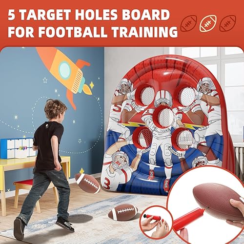 Miniatura 6 de Juego de lanzamiento de objetivos de fútbol de 6 pies, juguete inflable de tiro de fútbol para niños, juegos de fiesta de carnaval