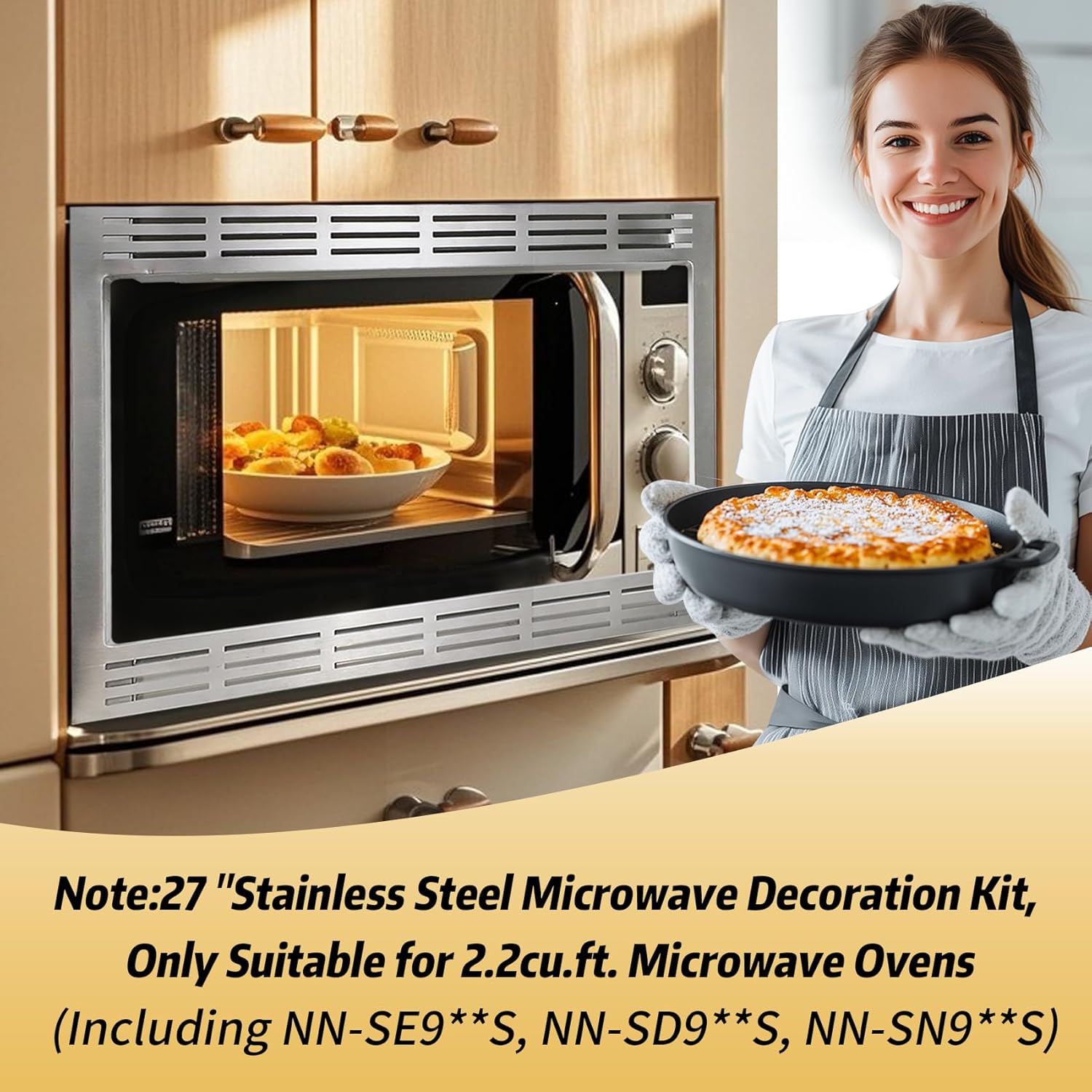 NN-TK922SS 27-Inch Microwave Oven Trim Kit, 27-Inch Stainless Steel Microwave Oven Trim Kit for 2.2 Cu Ft Built-in Microwave Oven, Microwave Oven Trim Kit