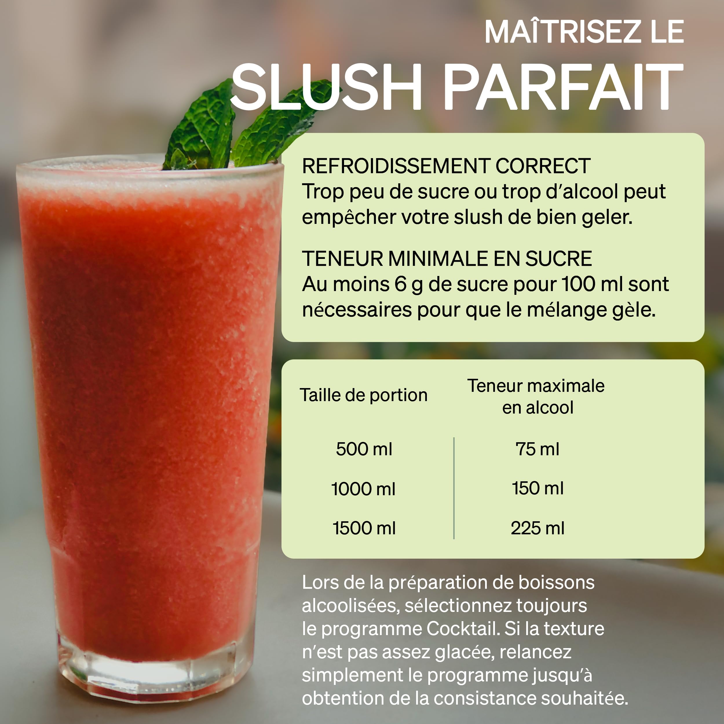 Machine à Granité 2,6 L, 7 en 1, sans glaçons – Machine à Slush avec écran LED & 7 programmes pour granité, frappé, milkshake, cocktails glacés, jus et boissons fraîches