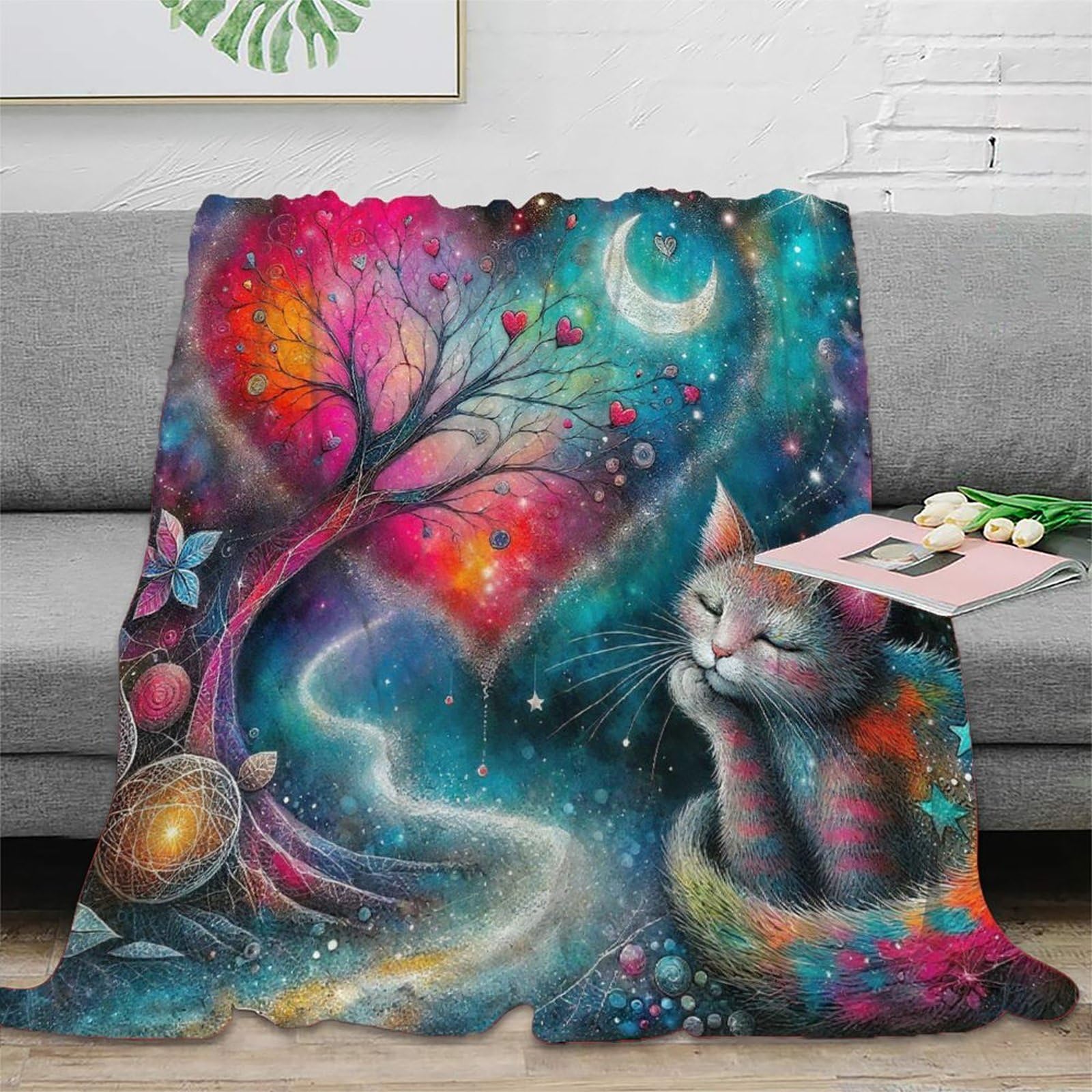 Couverture de lit chaude et moelleuse en microfibre imprimée 3D fantaisie