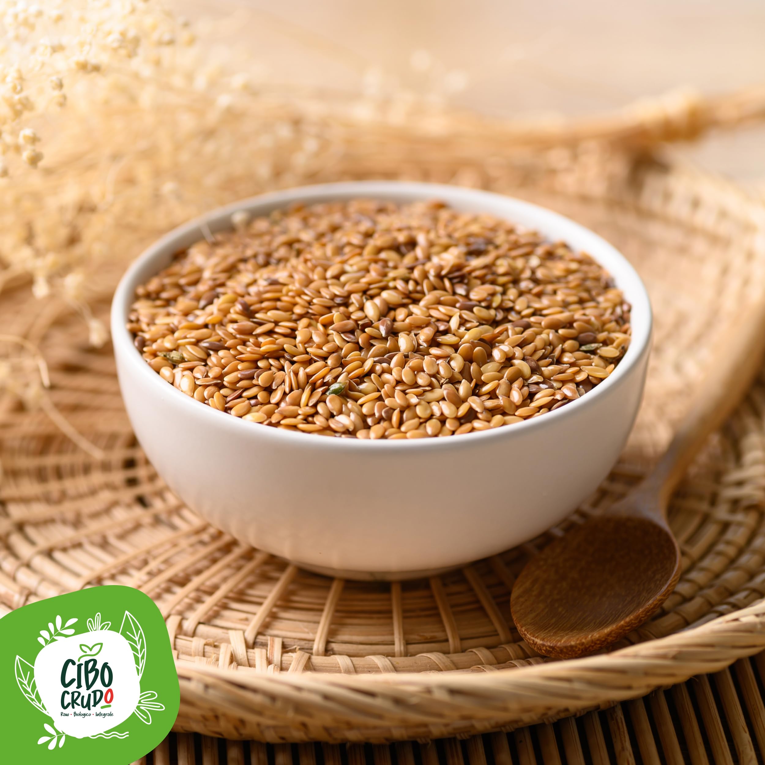 Semillas de Lino Dorado Orgánicas - 500g. Semillas de Linaza Ricas en Fibras Omega 3 y Sales Minerales. Organic Flaxseed.