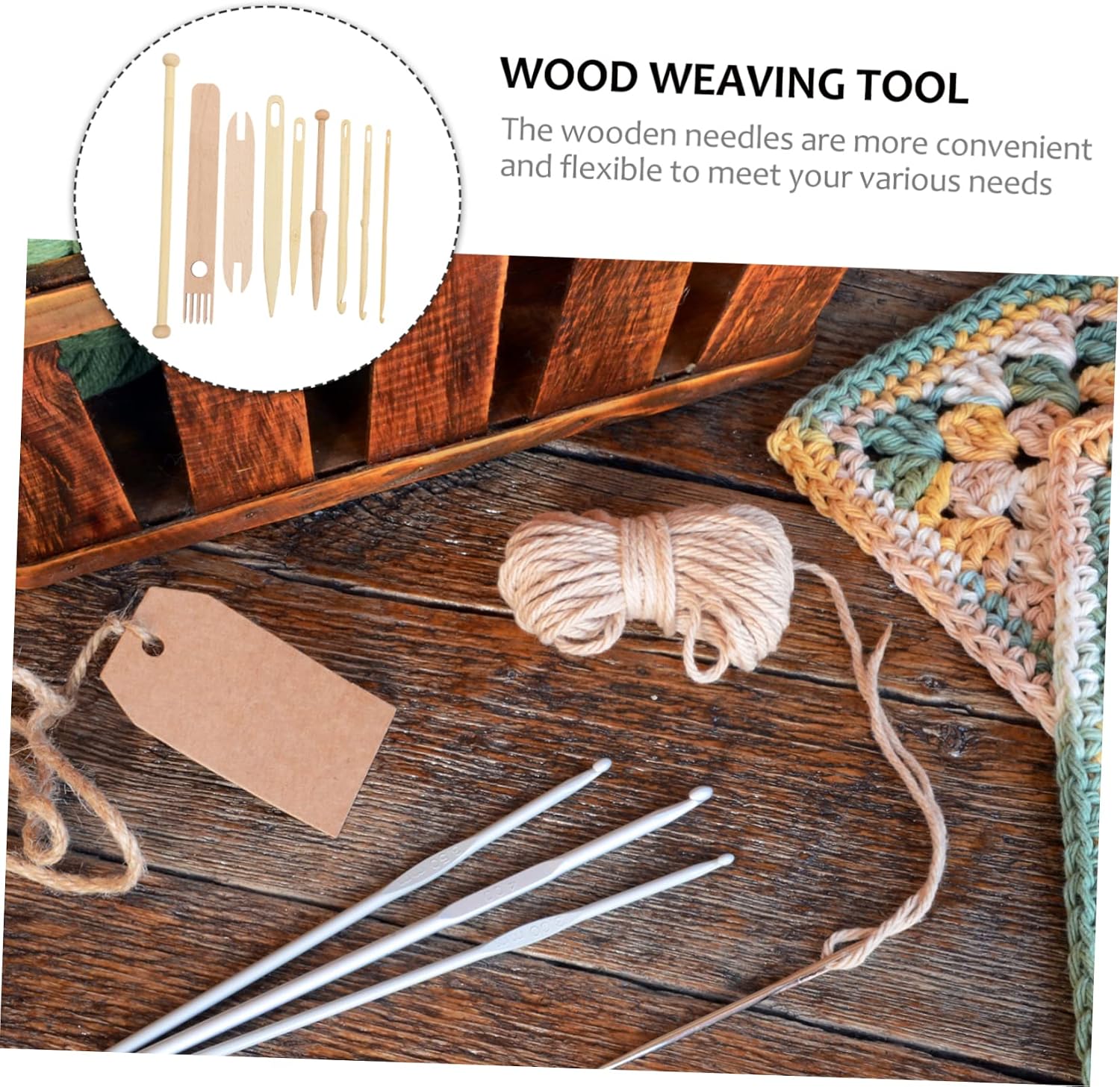 KOCKSHION 1set Weaving Loom Tools Crochet Needles and Tapestry Hanging Rod Lightweight Knitting Kit for Beginners and Advanced Craftsmen for DIY Projects