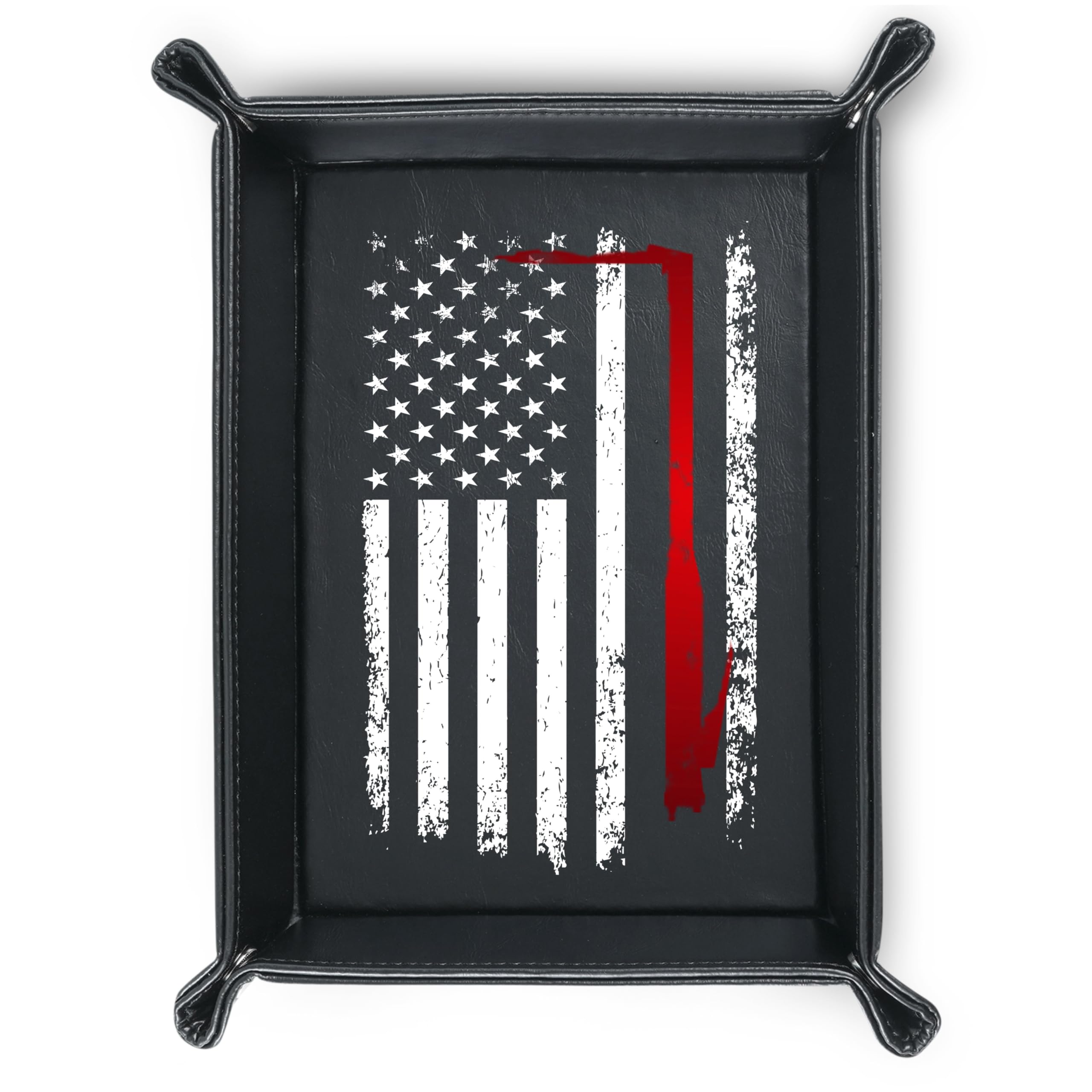 INNObeta Welder Gifts for Men, Him, Valet Tray for Male, Bedside Tray with Keychain, American Welder